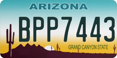 AZ license plate BPP7443
