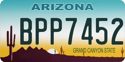 AZ license plate BPP7452