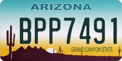 AZ license plate BPP7491