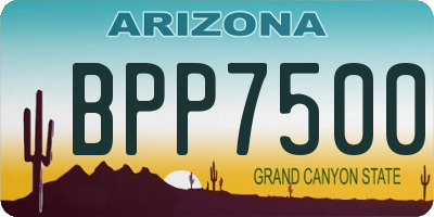 AZ license plate BPP7500