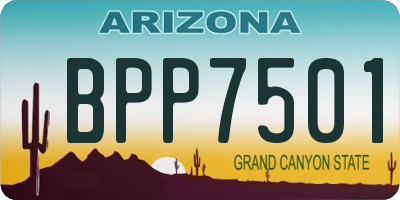 AZ license plate BPP7501