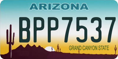 AZ license plate BPP7537