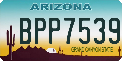AZ license plate BPP7539