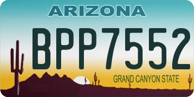 AZ license plate BPP7552