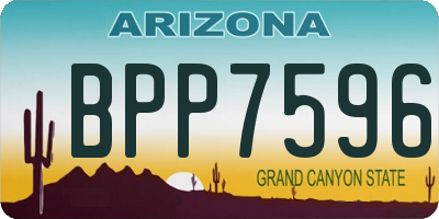 AZ license plate BPP7596