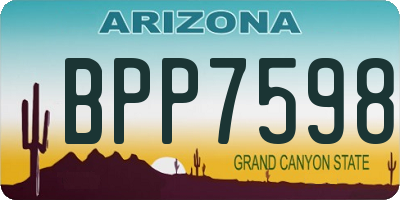 AZ license plate BPP7598
