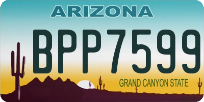 AZ license plate BPP7599