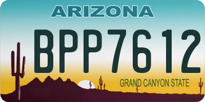 AZ license plate BPP7612