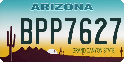 AZ license plate BPP7627