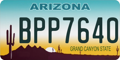 AZ license plate BPP7640