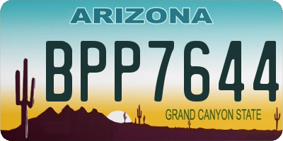 AZ license plate BPP7644