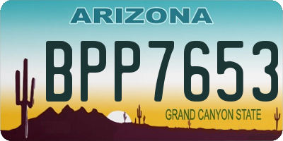AZ license plate BPP7653