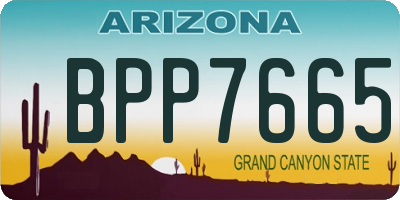 AZ license plate BPP7665