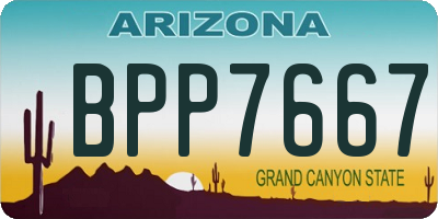 AZ license plate BPP7667