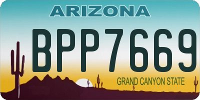 AZ license plate BPP7669