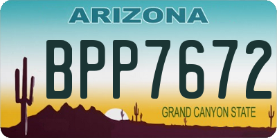 AZ license plate BPP7672