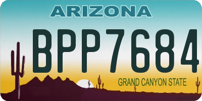 AZ license plate BPP7684