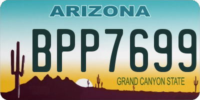 AZ license plate BPP7699