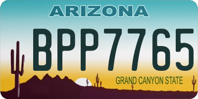 AZ license plate BPP7765