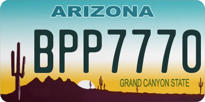 AZ license plate BPP7770