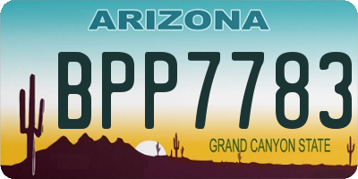 AZ license plate BPP7783