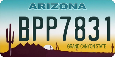 AZ license plate BPP7831