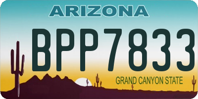 AZ license plate BPP7833