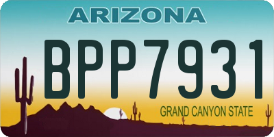 AZ license plate BPP7931