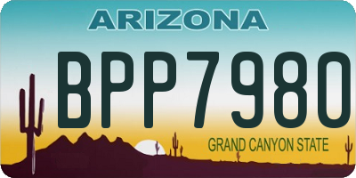 AZ license plate BPP7980