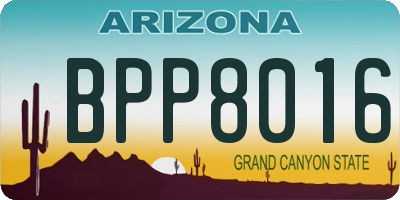 AZ license plate BPP8016