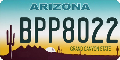 AZ license plate BPP8022