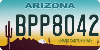 AZ license plate BPP8042