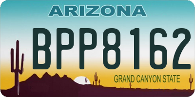 AZ license plate BPP8162