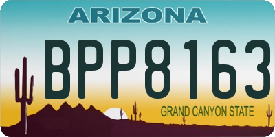 AZ license plate BPP8163