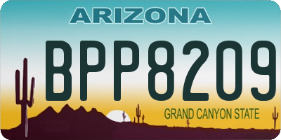 AZ license plate BPP8209