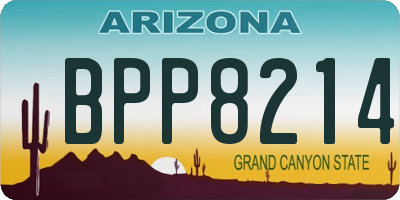AZ license plate BPP8214