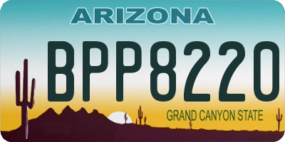 AZ license plate BPP8220