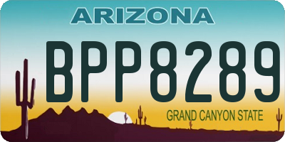 AZ license plate BPP8289
