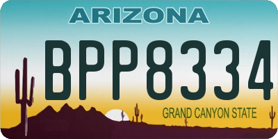 AZ license plate BPP8334