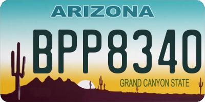 AZ license plate BPP8340