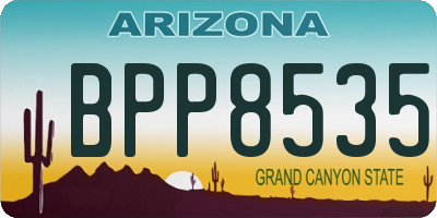 AZ license plate BPP8535