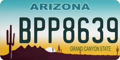 AZ license plate BPP8639