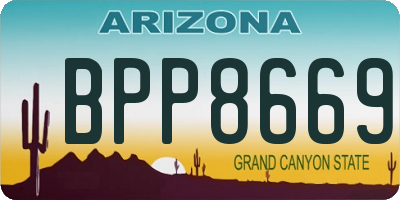 AZ license plate BPP8669