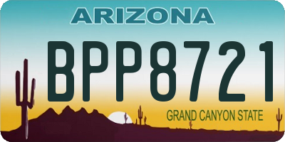 AZ license plate BPP8721