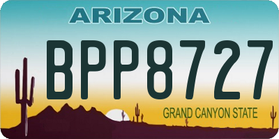 AZ license plate BPP8727