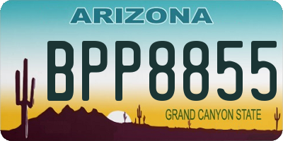 AZ license plate BPP8855