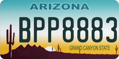 AZ license plate BPP8883