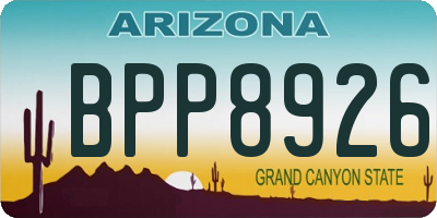 AZ license plate BPP8926