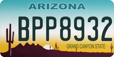 AZ license plate BPP8932