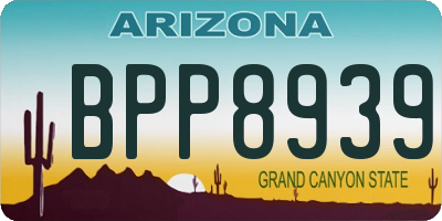 AZ license plate BPP8939